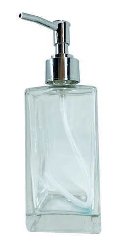 Imagem 2 de 8 de Porta Saboneteira Sabonete Liquido De 250ml Vidro Luxo