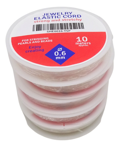 Hilo Elástico 5 Rollos De 10 Metros Para Bisutería Pulseras