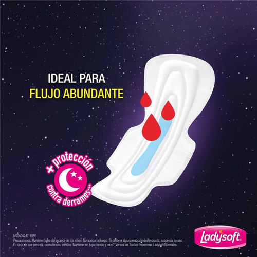 Toallas Fem Ladysoft Nocturna Ultradelgada Con Alas 14uni