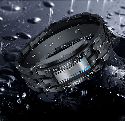 - Reloj Electrónico Binario Con Luz Led Azul For Hombre