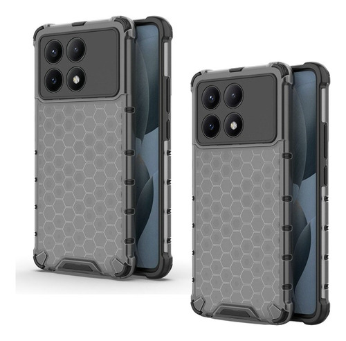 2×for Poco X6 Pro 5g Honeycomb Pattern Lens Cover Armor Case