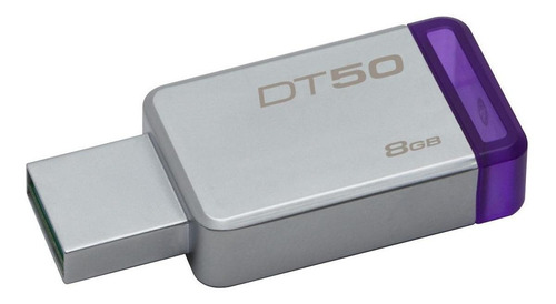 Pendrive Kingston DataTraveler 50 DT50 8GB 3.1 Gen 1 prateado e violeta