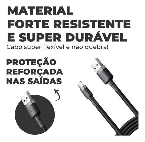 Carregador Turbo Tipo C Para Motorola Moto G10 G9 G8 G7 30w Cor Preto