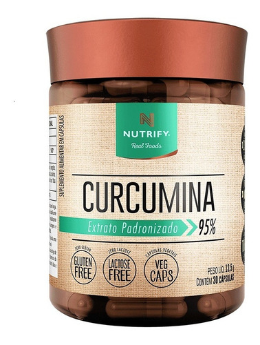 Curcumina Extrato De Cúrcuma Vegan 30cps Nutrify - Original Sabor Neutro