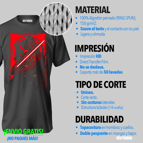 Playera Star Wars Darth Vader Villano Estampado