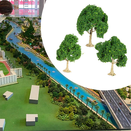 3x Árboles En Miniatura Para Paisaje Árboles Árbol Verde