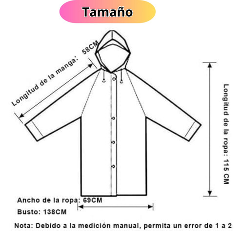 Poncho Impermeable Capa Para Lluvia Hombres Y Mujeres Adulto