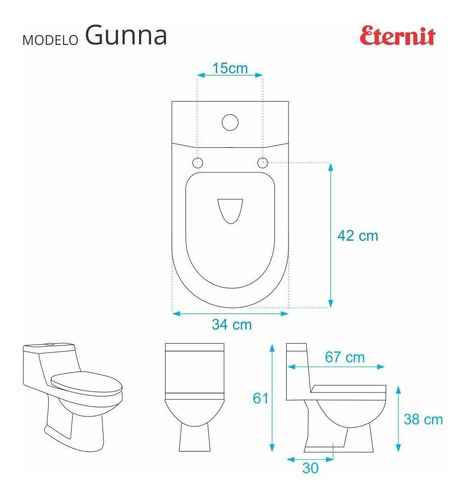 Imagem 2 de 5 de Assento Sanitário Gunna Branco Para Vaso Eternit 6lpf