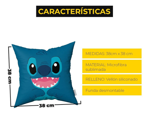 Imagen 4 de 5 de Combo Almohadones Almohadón Stitch Y Angel Vellon Siliconado