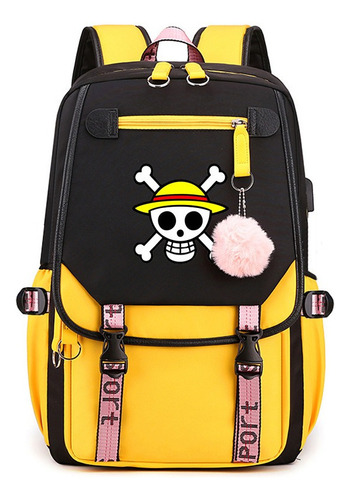 Mochila Periférica De Una Pieza Luffy Estilo Campus