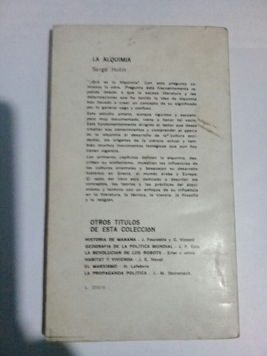 La Alquimia Serge Hutin (Usado)