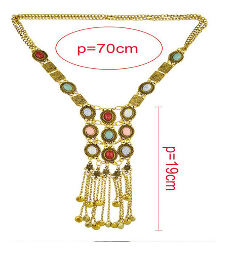 V Collar Colgante Bohemio/cadena De Oro