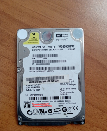 Disco Duro Wd320.0gb Interno Wd3200bevt (Usado)