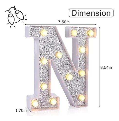 Led Letter Lights Sign Light Up Silver Letters Letter S...