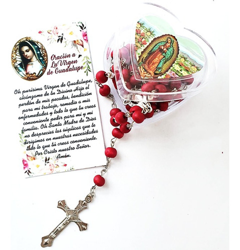 Paq Recuerdos Virgen De Guadalupe Rosarios Con Estuche