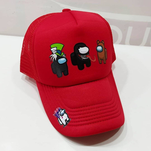 Gorra Among Us Roja 4 Tripulantes, Graduable