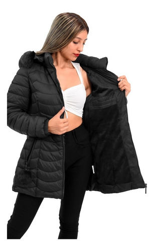 Imagen 2 de 3 de Campera Mujer Invierno Inflable Impermeable Capucha Yd