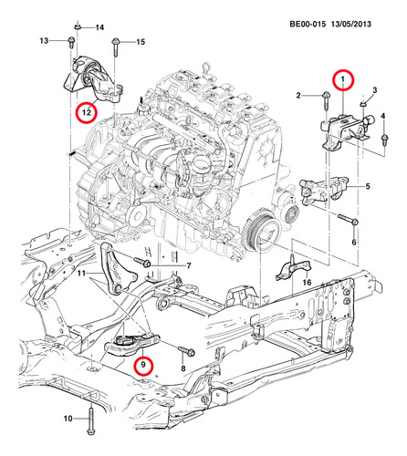 3 Coxim Calço Do Motor E Câmbio Onix Cobalt Spin Manual