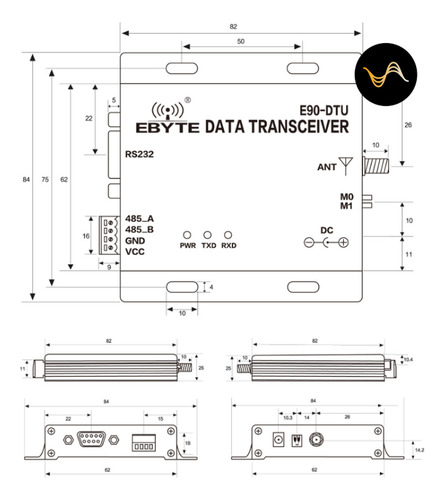 Módulo E90-dtu (400sl22)e Lora/ethernet Ebyte