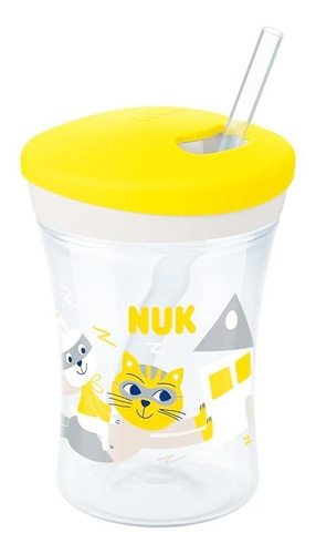 Copo Nuk Evolution Action Cup Com Canudo Retrátil Coala Cor Amarelo