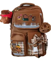 Comprar Mochila Capibara Importada Escolar Con Varios Accesorios