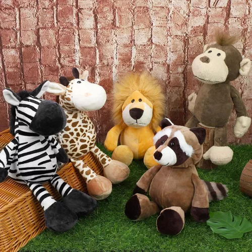 Juego De Juguetes De Peluche De Safari De Animales De Peluch