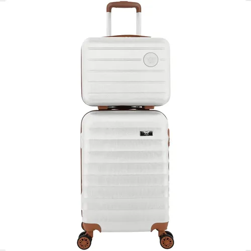 Kit Mala De Viagem Bordo Mão Pequena 10kg Abs Cadeado 360 Cor Branco