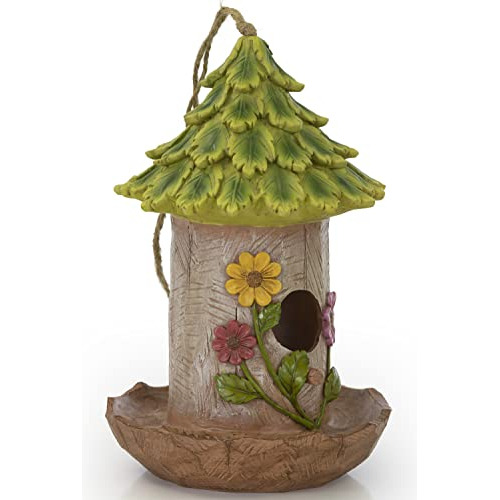 Feathered Feeder Decorative Handpainted Birdhouse