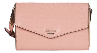 Bolsa Crossbody Guess Con Forro Interior Para Mujer Acabado De Los Herrajes Niquel Color Rosa Pálido Color De La Correa De Hombro Rosa Pálido Diseño De La Tela Floreado