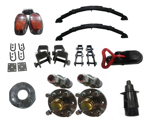 Kit Suspensão Carretinha 800kg Munheca Kit Elétrico Completo