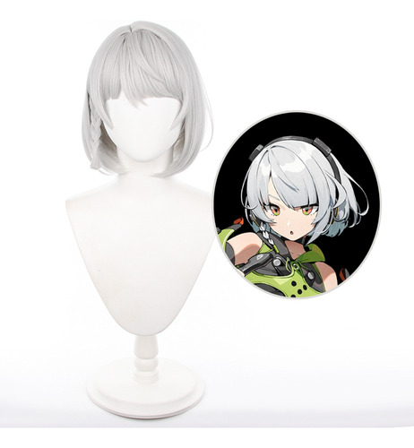 Peluca Corta De 32 Cm Para Cosplay De Anby Demara De Zenless