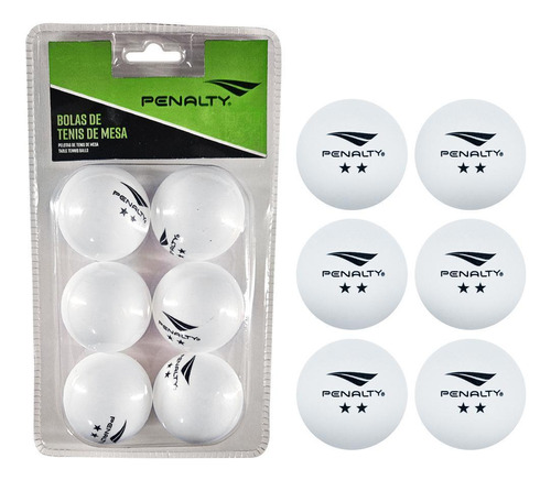 Kit 6 Bolas Ping Pong Tênis De Mesa Penalty Oficial Branco