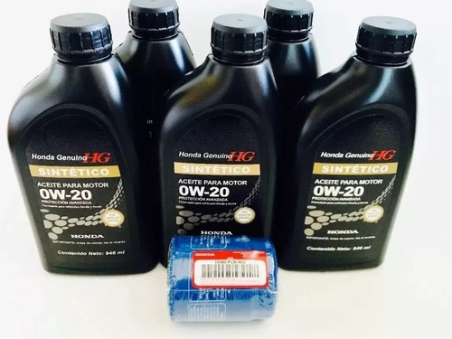 5 Lts De Aceite 0w-20 + Un Filtro De Aceite Horiginal Honda 