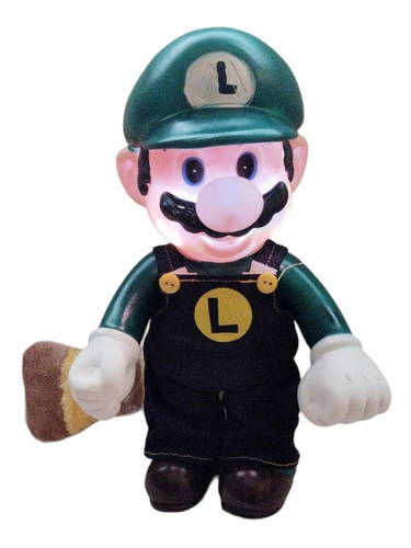  Luigi  De Mario Bros  Muñeco 30 Cm De Alto Con Luz Y Sonido