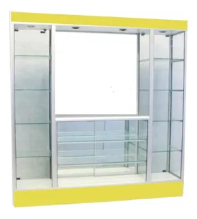 Vitrina Isla Aparador Exhibidor Cristal Anaquel Metalico