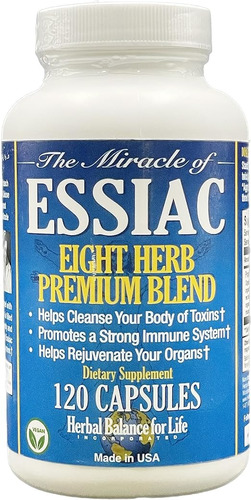 Essiac Cápsulas De Té, 3199.5 Mg Por Porción, 120 Cápsulas, Ocho Hierbas Essiac, Todo Natural, Sin Preparación O Refrige