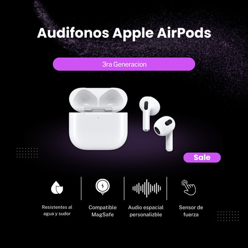 Audífonos Apple AirPods (3ra Generación) Bluetooth