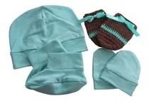 Comprar Gorro, Manoplas Y Escarpines De Tela Para Bebé Recién Nacido
