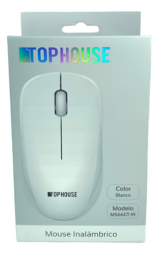 Mouse Inalambrico Optico 8mts 2.4ghz 1200dpi Top House Color Blanco