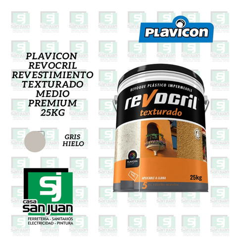 Revocril Revestimiento Texturado Fino Premium 25kg Plavicon Gris Hielo