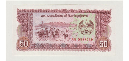 Billete Laos 50 Kip 1979 Pk29 Unc Nuevo (c85)