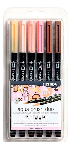 Set De 6 Lápices Aqua Brush Duo - Doble Punta - Lyra