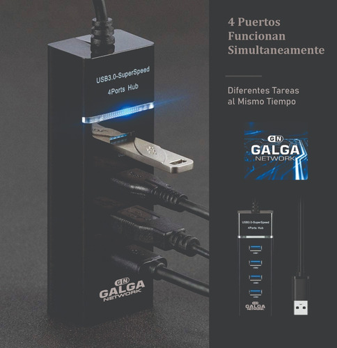 Imagen 4 de 10 de Docking Multiplica Usb 3.0 A 4 Puertos Usb Hub Adaptador