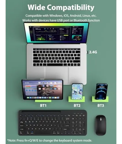 Combo De Teclado Y Mouse Inalámbricos De Modo Dual