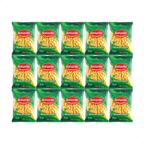 Fideos Mostachol Rayado Bonavita 500 Gramos X15 Uds - Otec