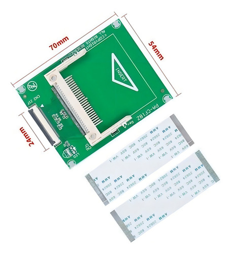 Convertidor Compact Flash A Zif 1.8 Adaptador Cf A Zif/lif Color Verde