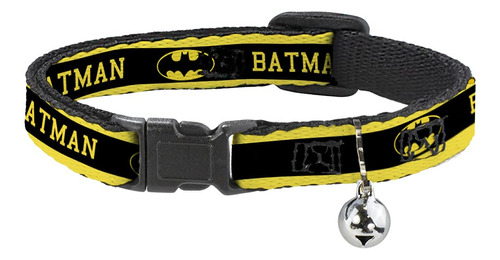 Collar De Gato Breakaway Batman Logo Stripe Amarillo Negro .