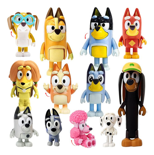 Figura Bluey Familia Y Amigos  Juguetes Regalo 12pcs