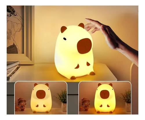 Lámpara Capibara De Silicona Recargable Luz Nocturna Touch