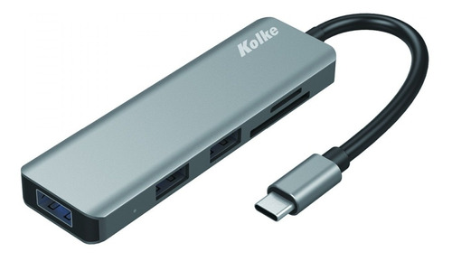 Adaptador Hub 6 En 1 Usb C Kolke Kch-430 Sd Micro Sd Y 3.0